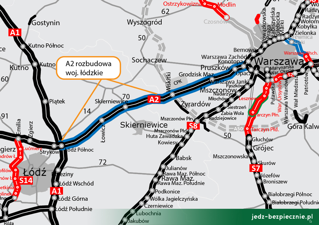 Polskie drogi - coraz bliżej poszerzenia A2 od Łodzi do Warszawy